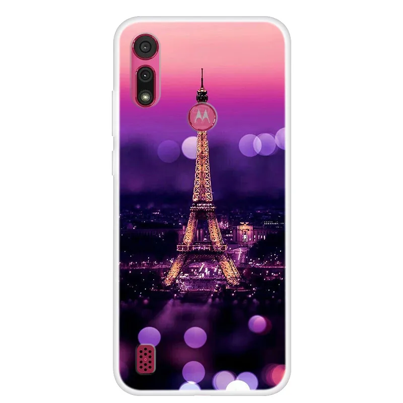 Cover Per Motorola Moto E6 (XT2005DL) – Trasparente Con Girasole, Bordo Morbido In TPU, Leggera