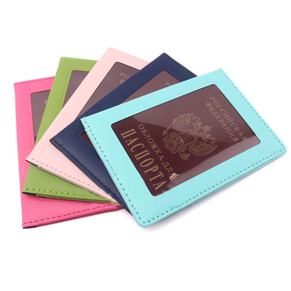1pc PU Leather  Passport Transparent Cover Clear Card ID Note Holder Case For Travelling Passport Bags Business Case 14.2*10cm