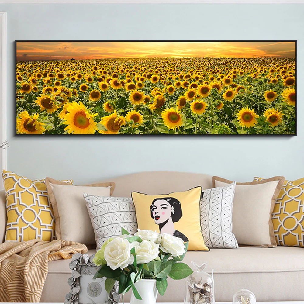 Canvas Wall Art Prints Painting Picture Home Decor Photo Sunflowers Landscape 