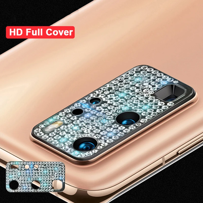 

Full Cover Rhinestone Camera Lens Protector Glass For Huawei P40/P40 Pro Mate 30 Pro Diamond Lens Glass For Huawei Nova 7