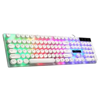 

Keyboard with Round Keycaps for PC/Laptop Backlit Keyboard for Computer Gamers 28GE