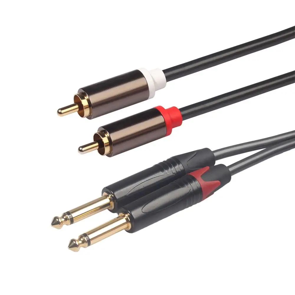 1.5m/4.9ft  6.35mm 1/4    RCA    ̺ ڵ ũ  ī Ŀ 