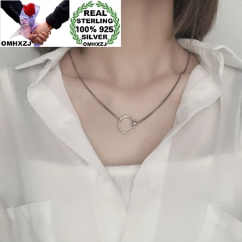 

OMHXZJ Wholesale HA154 European Fashion Hot Woman Birthday Party Gift Smile Face Round 100% 925 Sterling Silver Pendant Necklace