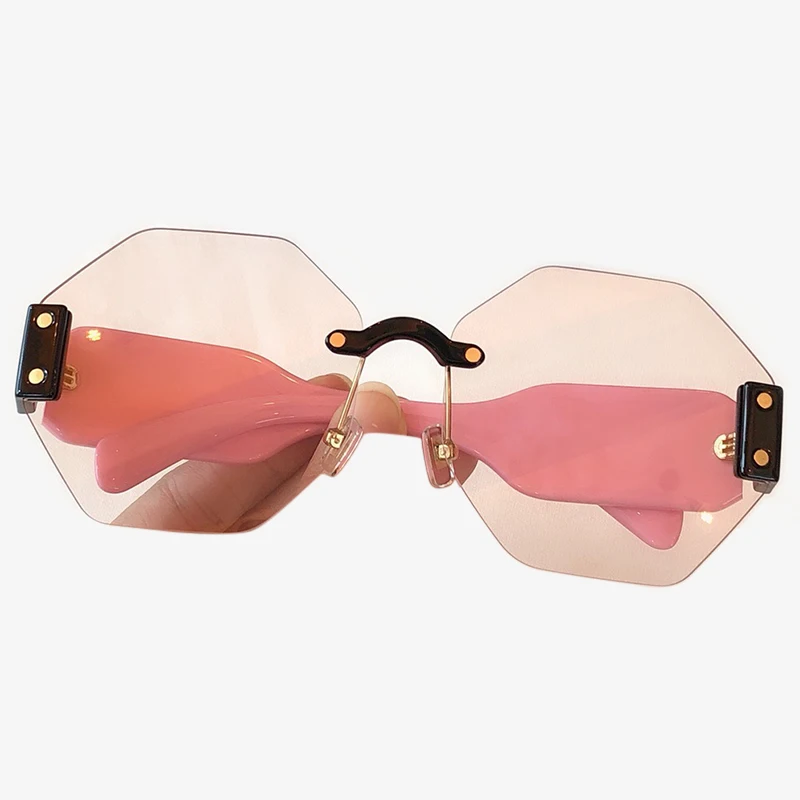 Квадратные Солнцезащитные очки без оправы женские градиентные линзы солнцезащитные очки для женщин Роскошные винтажные дизайнерские женские очки
