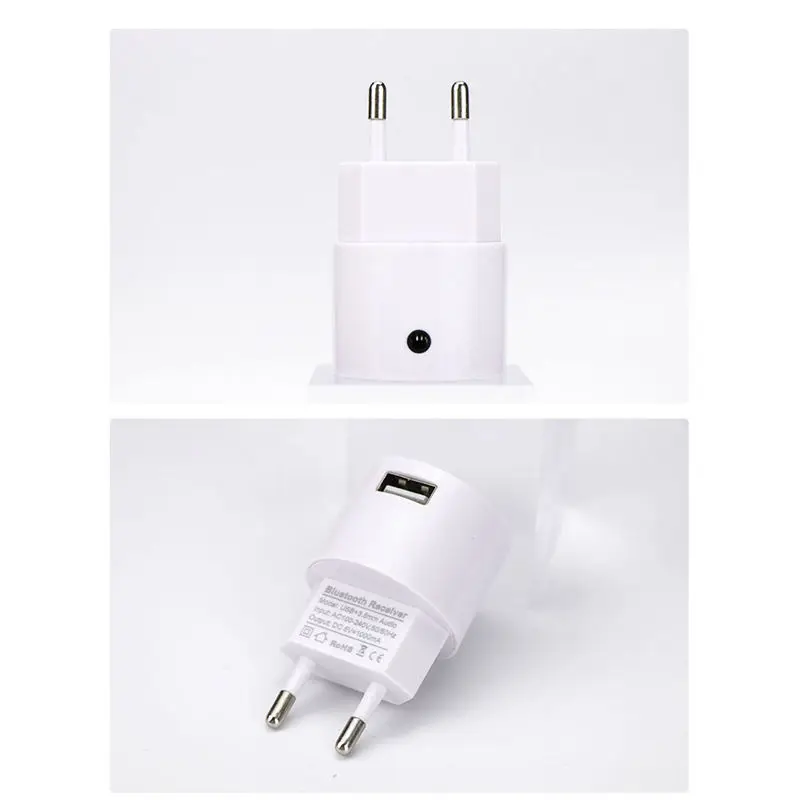 Bluetooth-приемник V4.2, аудио адаптер, зарядное устройство переменного тока, белый цвет, 110 В до 240 В, белый цвет, с Usb и 3,5 мм портом, штепсельная вилка европейского стандарта