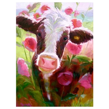 

Full Diamond Square Diamond Painting Set, Embroidered Rhinestone Cross Stitch, Home Wall Decoration (Cow)