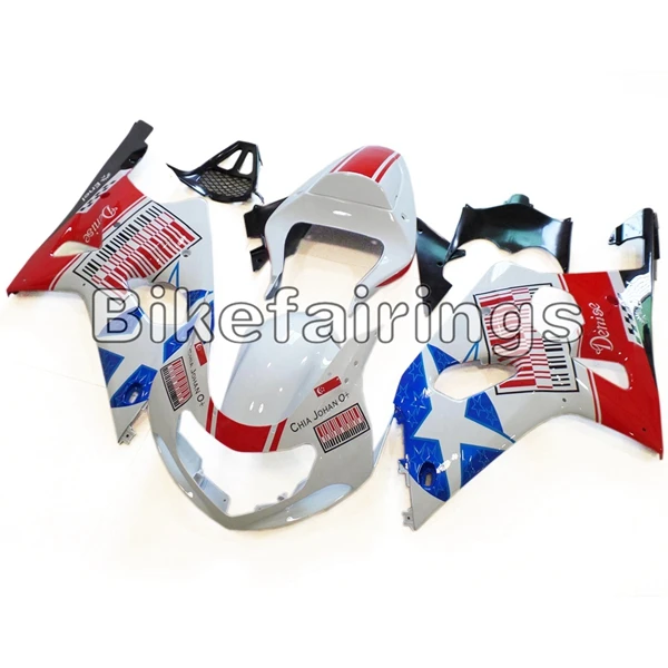 As Picture Shown Белый красный синий Cowlings для Suzuki Bike Hulls кузов GSXR1000 Пластиковые обтекатели оболочки чехлы комплект панелей 2000 2001 2002 00 01 02 - Цвет: As Picture Shown