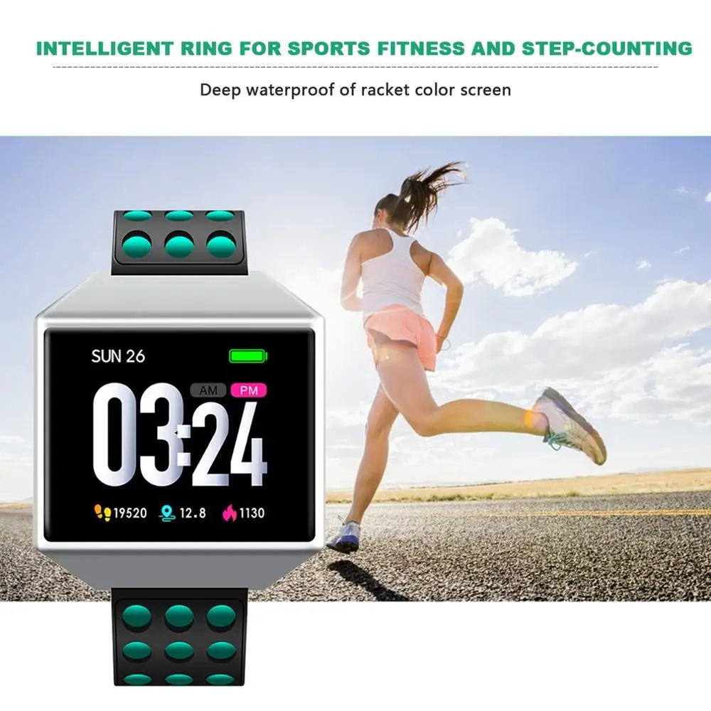 Full Touch Screen Smart Watch Heart Rate Sports Band Fitness Pedometer Breathing Light Waterproof Movement Smartwatch