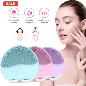 

Mini USB Electric face Facial Cleansing Brush foreoing Silicone Sonic Cleaner Deep Pore Cleaning Waterproof Skin Massage