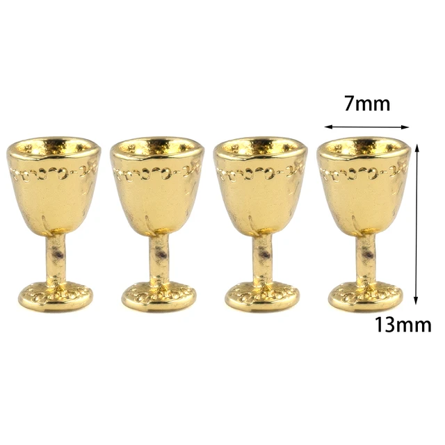4 Pieces 1:12 Dollhouse Miniature Goblet Cup House of Bambol dxi
