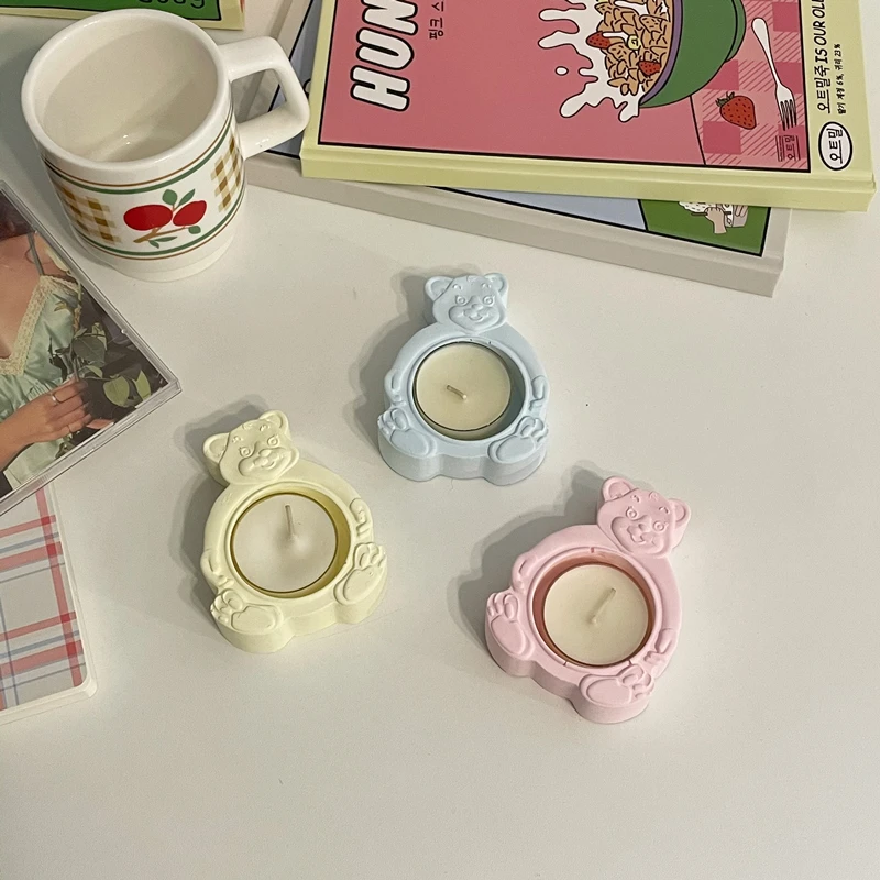 Mini Bougeoir En Forme D Ours Porte Bougie Doux Pour Salle Parfum Accessoire Photo Cadeau A La Main Cadeau D Anniversaire Pour Fille Aliexpress