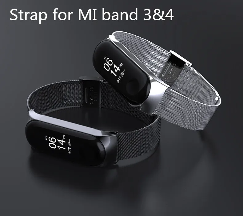 Браслет mi Band 4 3 металлический Безвинтовой браслет из нержавеющей стали для Xiaomi mi Band 4 и 3 ремешок для часов браслет mi band 4 3 браслеты