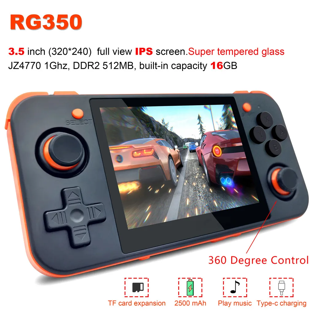

Handheld Game Console RG350 Retro Game Console Open Dingux Tony System , Free with 32G TF Card built-in 2500 Classic Game Conso