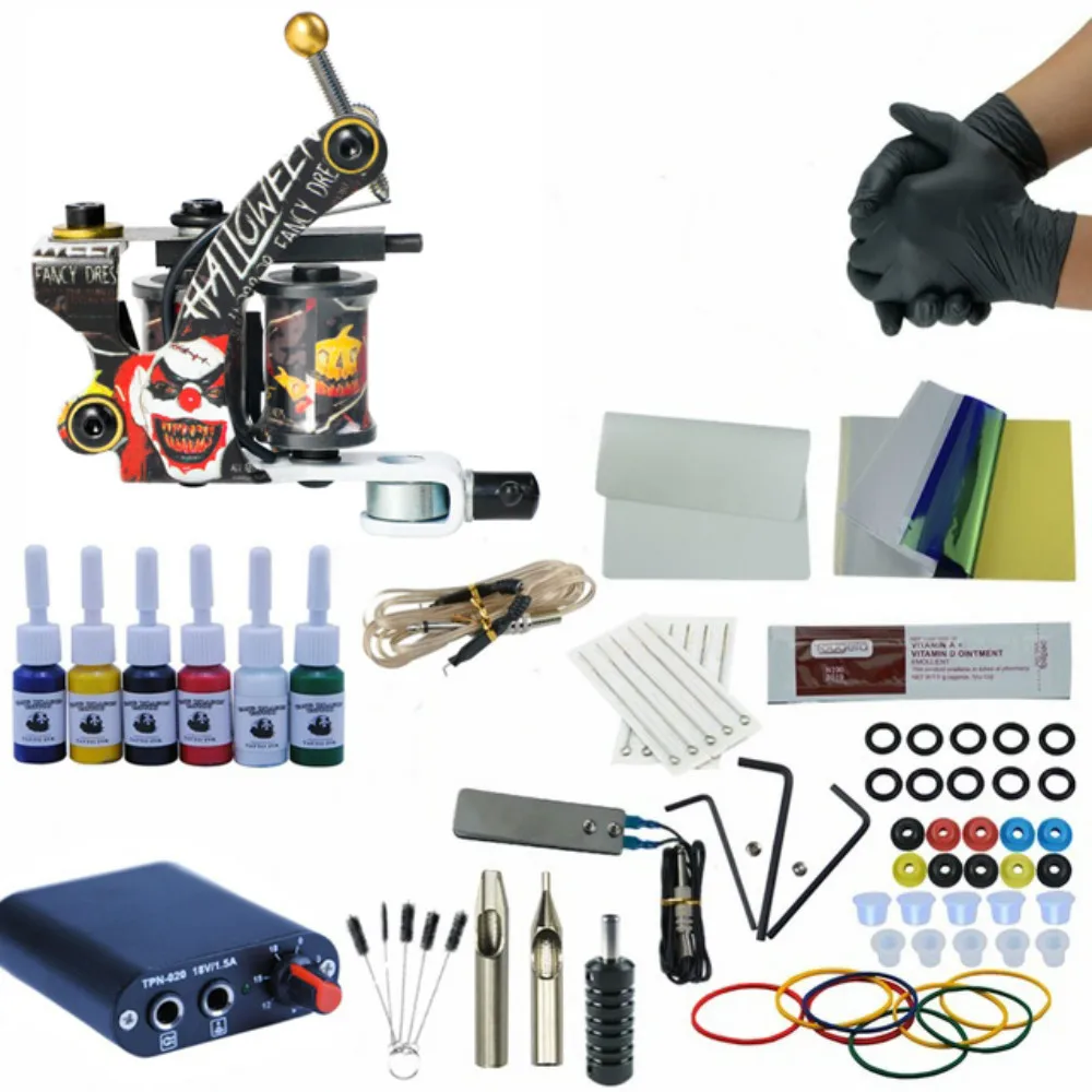 

Single Tattoo Machine Gun Power Needles Ink Set Exquisite Craftsmanship Complete Tattoo Equipment Kit Supplies