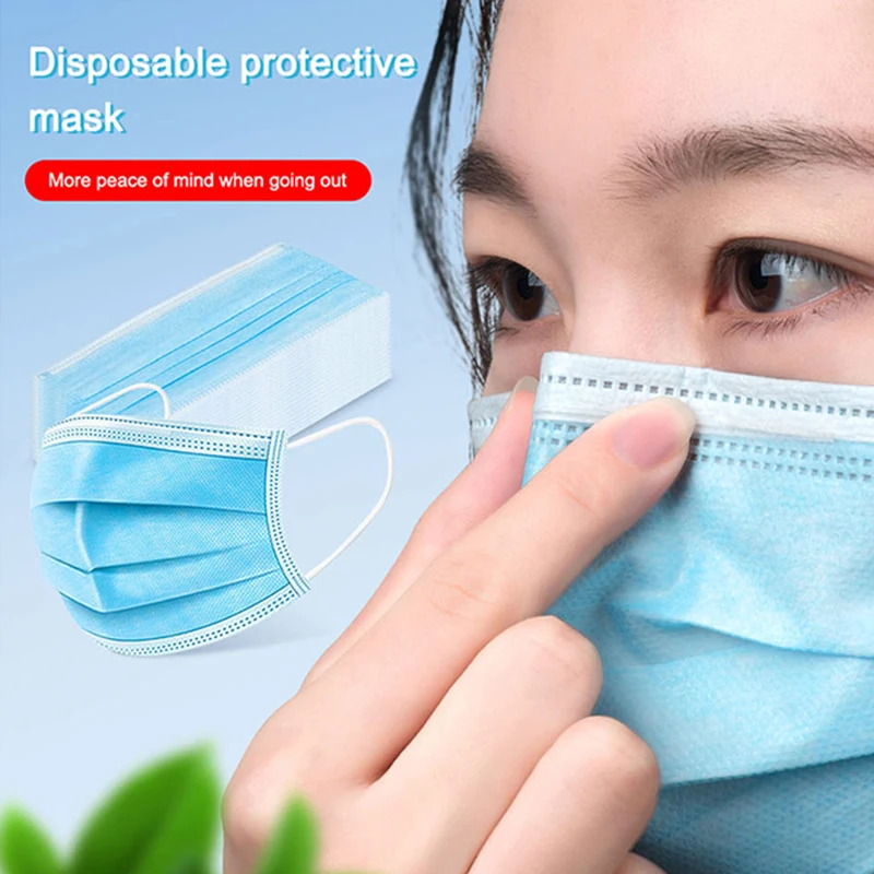 

40pcs High Quality 3 Layers Protective Masks Prevent Anti Dusts Pollution Bad Smell Protection Disposable Face Mouth Masks