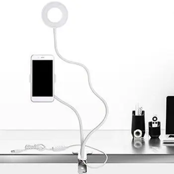 

Lazy Bracket Universal Selfie Ring Light with Flexible Mobile Phone Holder Desk Lamp LED Light for Live Stream video Office