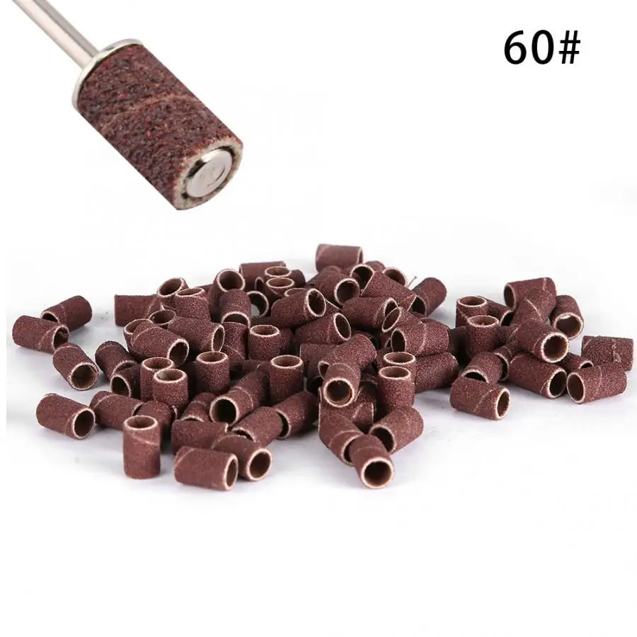 1 Nail Art 100pcs Nail Sanding Ring Grinding Head Sanding Band Ring Drill Bits Manicure Tool Nails Accessoires - Цвет: 1