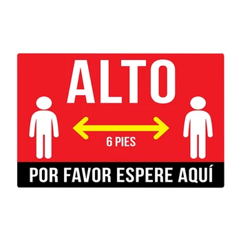 

Waterproof Supermarket Removable PVC Subway Station Keep Your Distance Floor Sticker Warning School Safety Sign Anti Slip