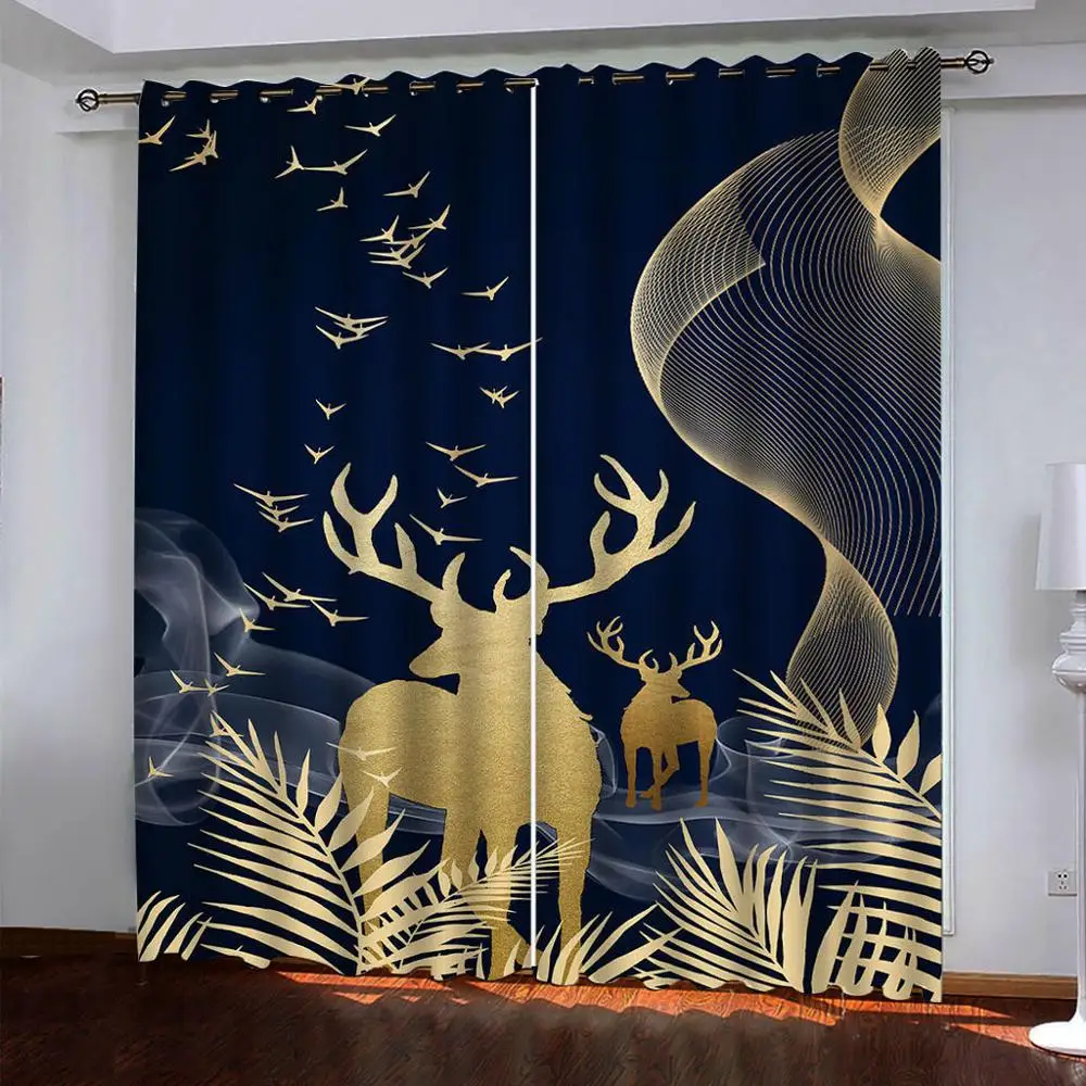 Creative animal Curtains For Living room Bedroom Home Window Printing Blackout 3D Curtain Photo Customize | Дом и сад