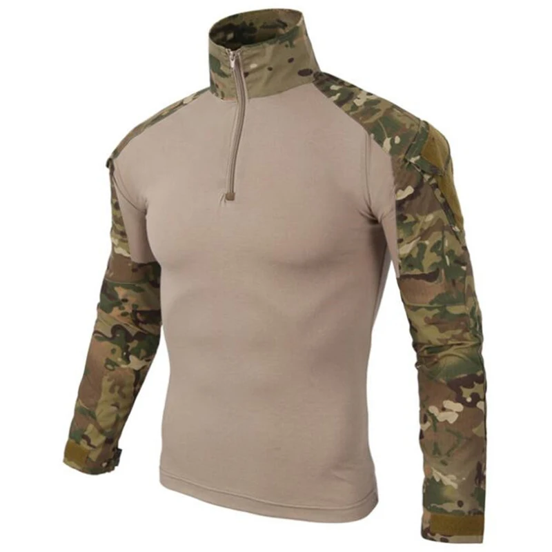 Frog Camouflage T-shirt Men Quick Dry Hiking Riding Training Fishing Tactical Long sleeve T Shirts 5XL Hunting Clothing Sport T Shirt Long Sleeve T Shirt