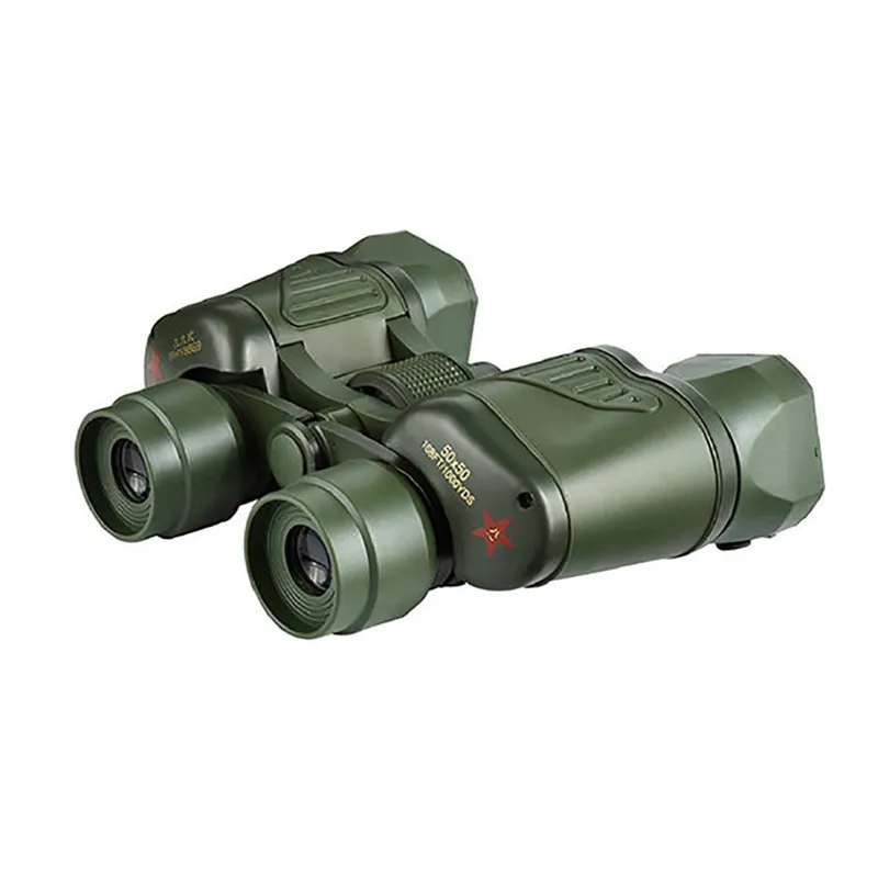 Portable Binoculars 50x50 10KM Wide Angle Outdoor Telescope Waterproof ArmyGreen Military cs real game #2l25 (9)
