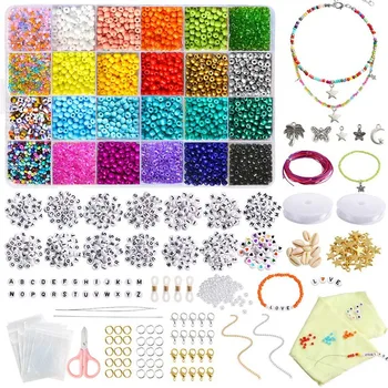 

Beads Kit with Letter Beads for Bracelets Making and DIY Arts and Crafts, Gift for Women Girlfriend Kids Age 6 Years Old