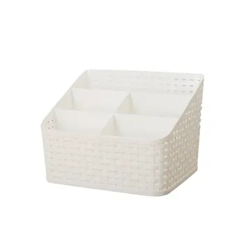 

Imitated Rattan Woven Multi-compartment Desktop Practical Storage Box Multi-function Creative Storage Box