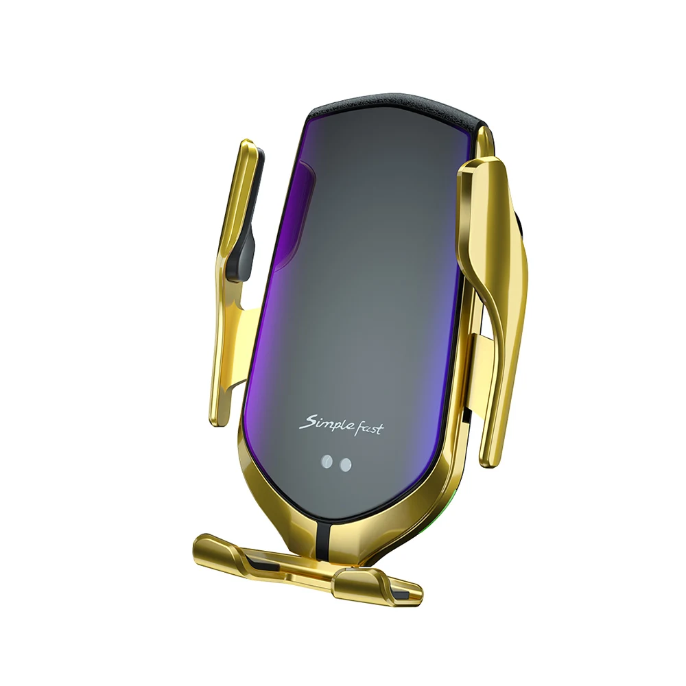 Essager 10 Вт Qi автомобильное беспроводное зарядное устройство для iPhone 11 Pro samsung Xiaomi Mi Индукционная быстрая Беспроводная зарядка с автомобильным держателем для телефона - Цвет: Gold