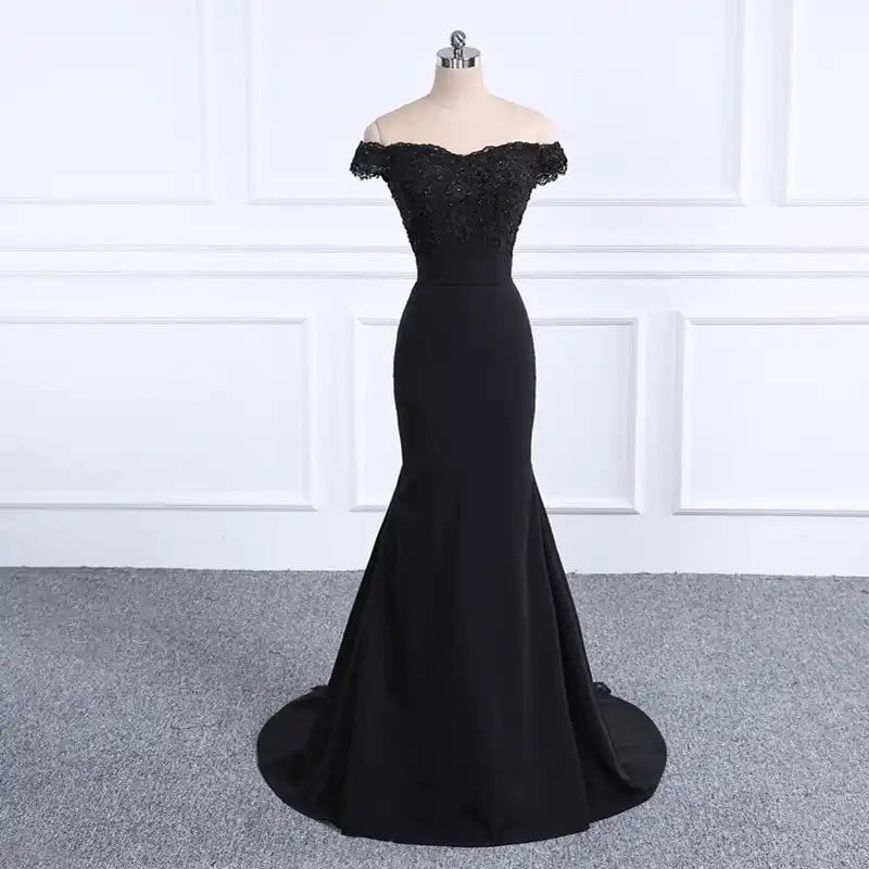 vestido longo sereia preto