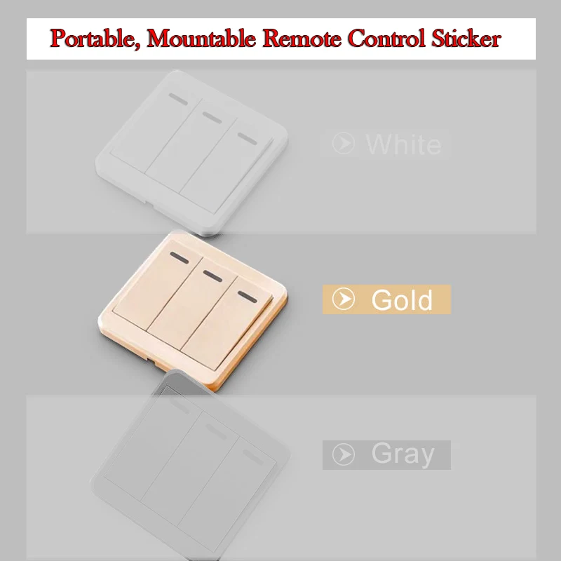 Remote 3 Golden Кнопочный пульт дистанционного управления беспроводной настенный переключатель портативная наклейка кнопочный переключатель RF кулисный переключатель 10A, 110~ 250 В, 86*86 мм - Цвет: Remote 3 Golden