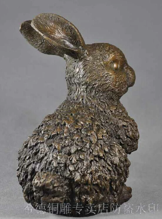 Art Deco Sculpture Animal Rabbit Bronze Statue