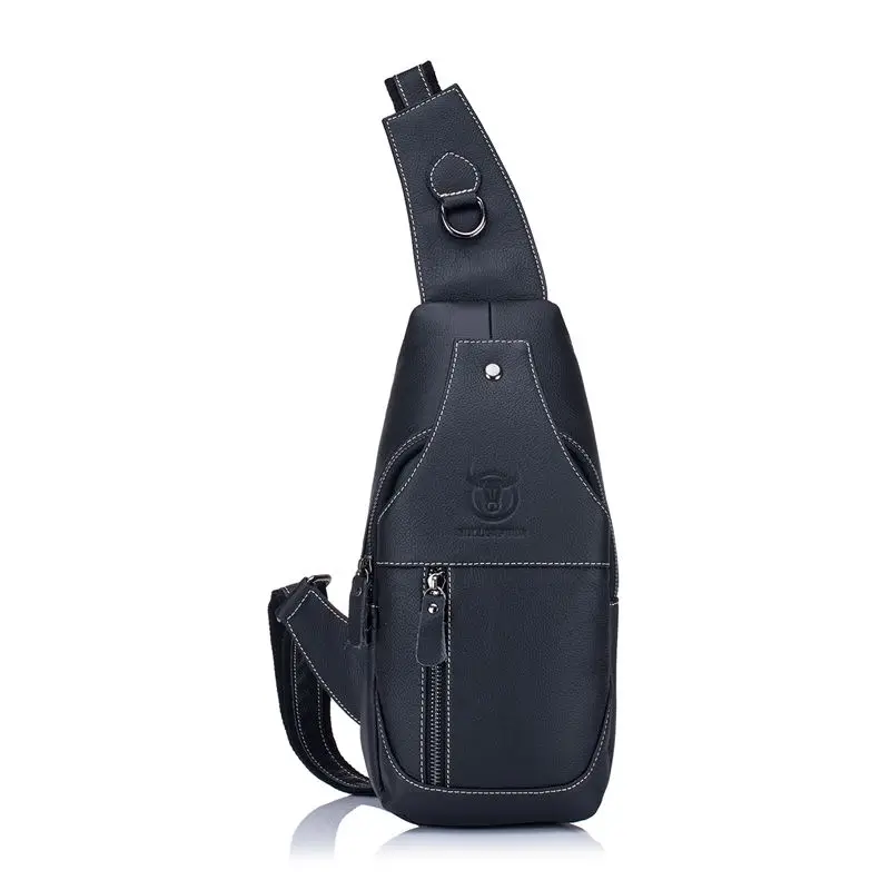 

Men's Sling Bag Genuine Leather Chest Shoulder Backpack Cross Body Purse Water Resistant Anti Theft For Travel Hiking School