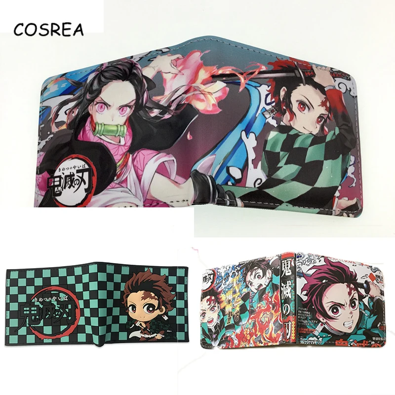 Кошелек Kimetsu no Yaiba Kamado Tanjirou из искусственной кожи с мультипликационным принтом
