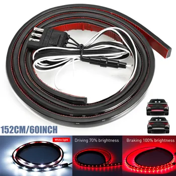 

Mayitr 1pc 60'' Truck Waterproof LED Light Tailgate Strip 48" Triple Red LED Turn Signal Brake Reverse Light White Reverse Light