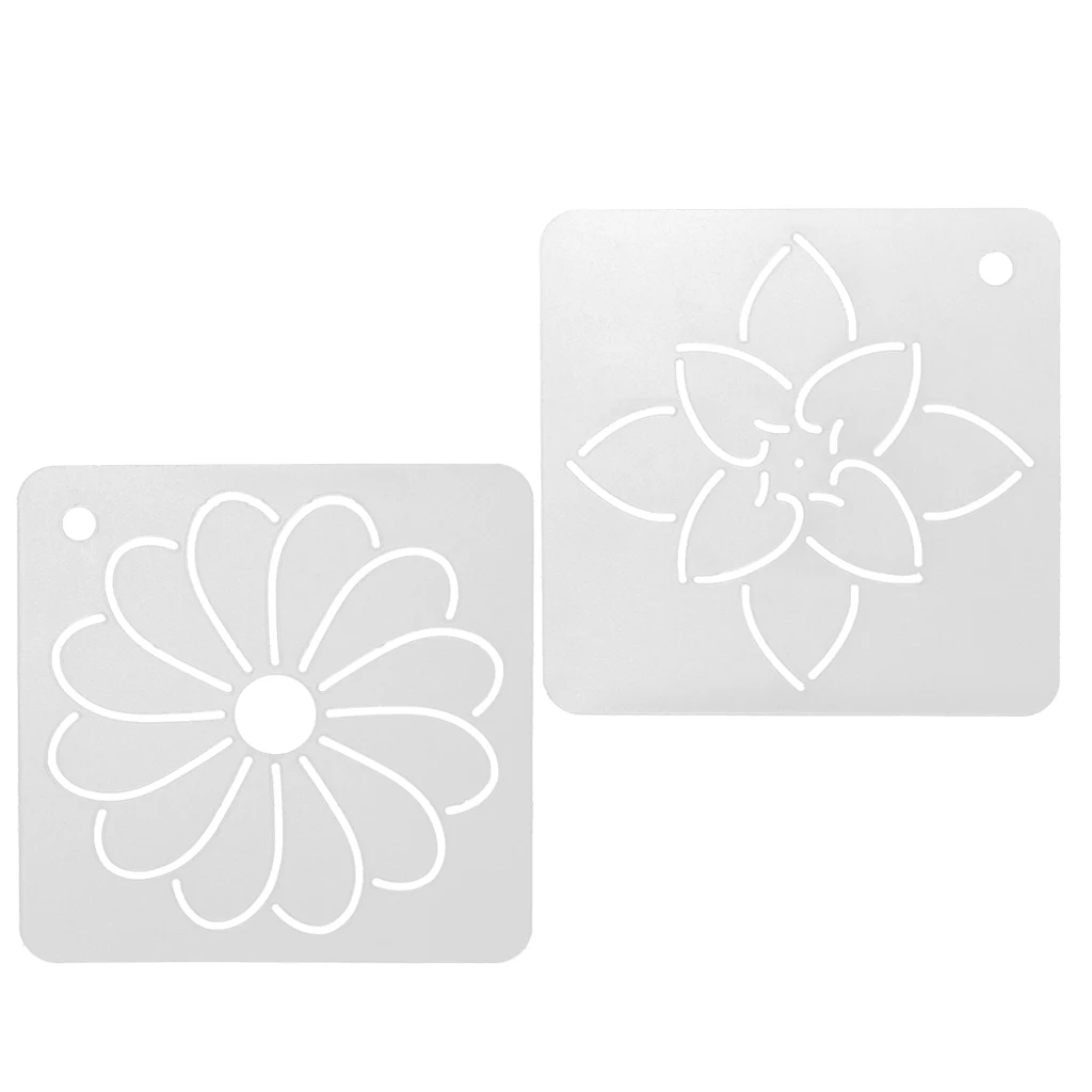 2pcs Flower Quilting Stencils Plastic Embroidery Template For Sewing Craft