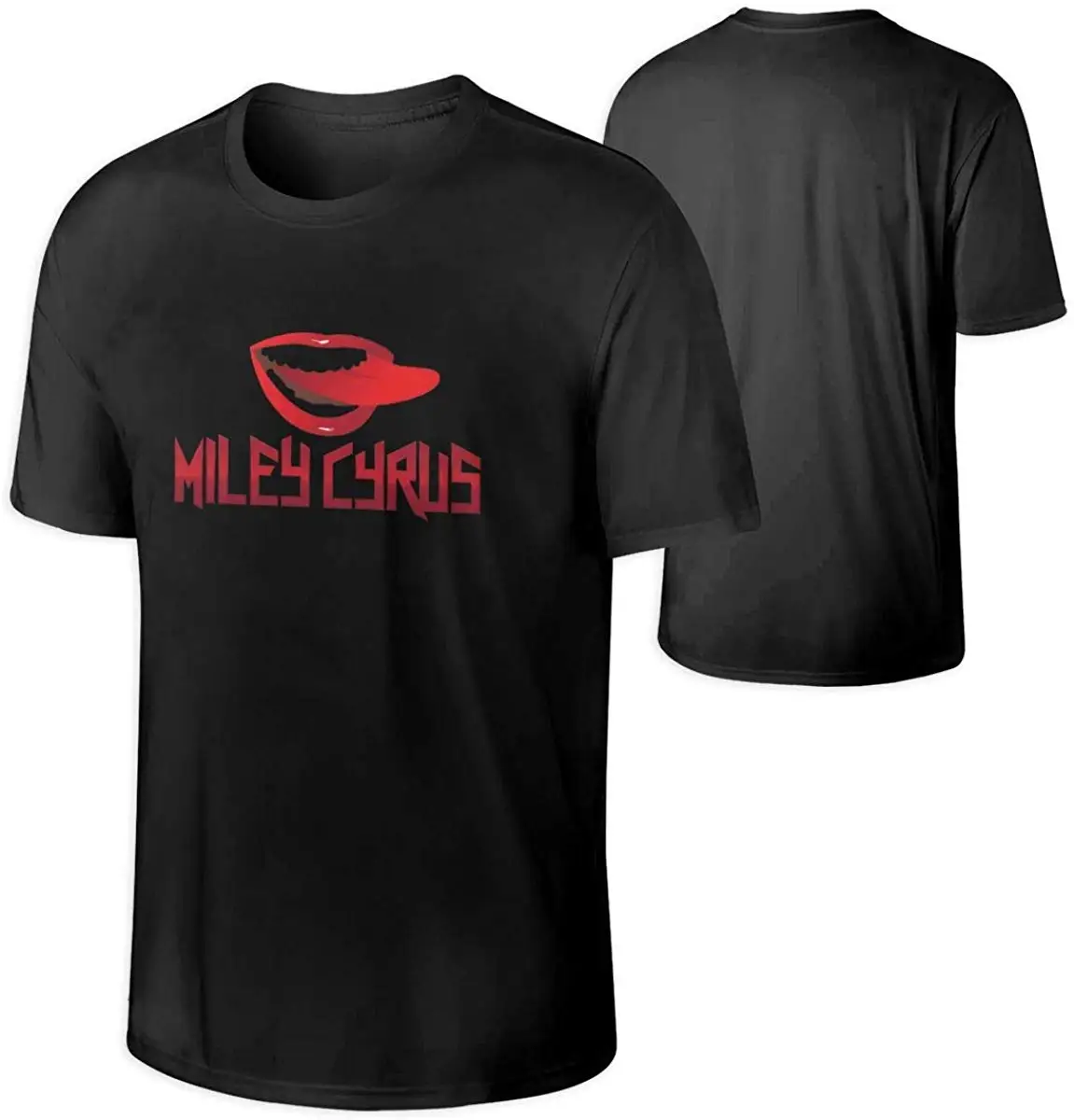 Miley Cyrus Logo Casual Man's Tops Short Sleeve Tee Black unisex men women t shirt |