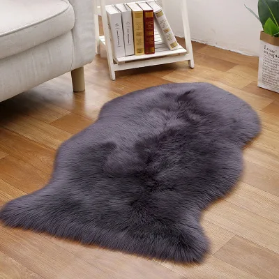 Мех из искусственной овчины мохнатый ковер диван cCushion гостиная эркер лестничный коврик европейские плюшевые ковры кожа пушистый уголок - Цвет: Dark gray
