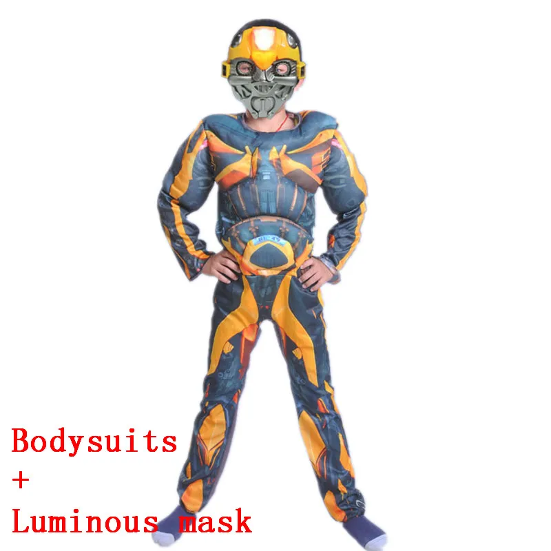 bodysuits mask Оптимус Прайм, Трансформеры, Бамблби, мускулы, супергерой, карнавальный костюм, детская маска, боди, детская одежда на Хэллоуин, карнавал - Цвет: bodysuits mask