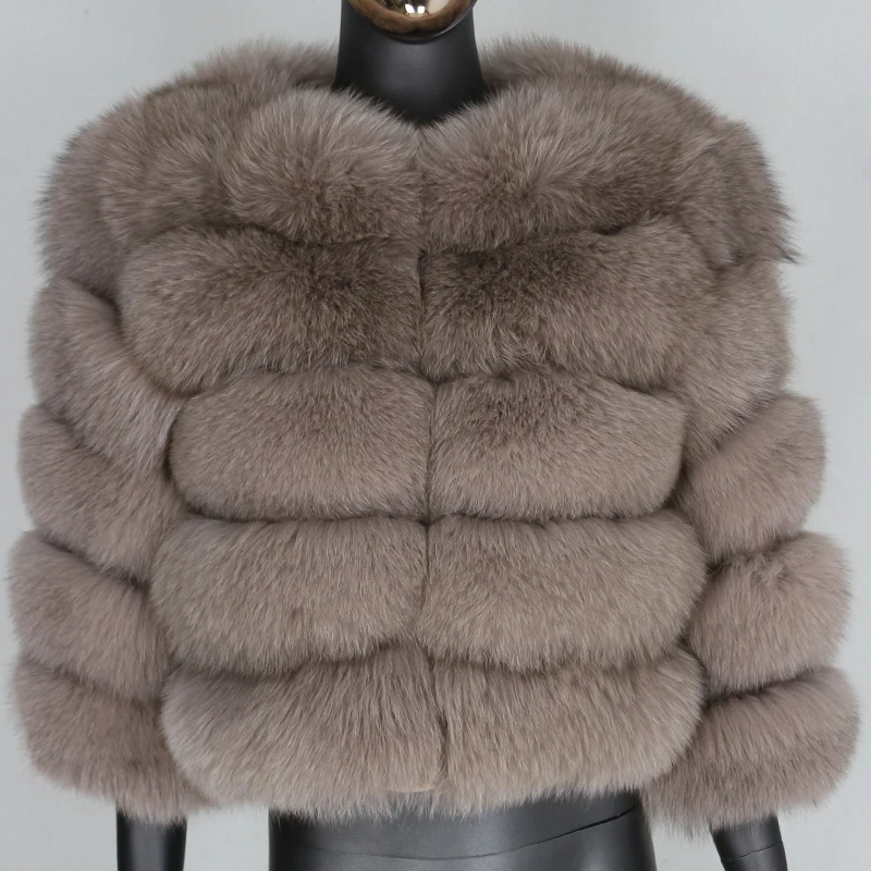 

FURBELIEVE 2020 Three Quarter Sleeve Winter Jacket Women 100% Real Fur Coat Natural Big Fluffy Fox Fur Outerwear Thick Warm New