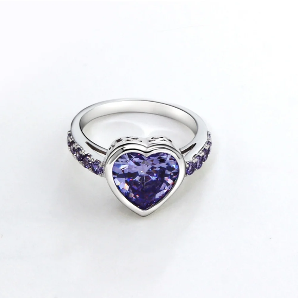 DreamCarnival 1989 Women Lover Heart Zircon Solitaire Rings 4 Colors 11mm Wedding Engagement Party Jewelry Amazing Price WA11316 DreamCarnival 1989 Women Lover Heart Zircon Solitaire Rings 4 Colors 11mm Wedding Engagement Party Jewelry Amazing Price WA11316