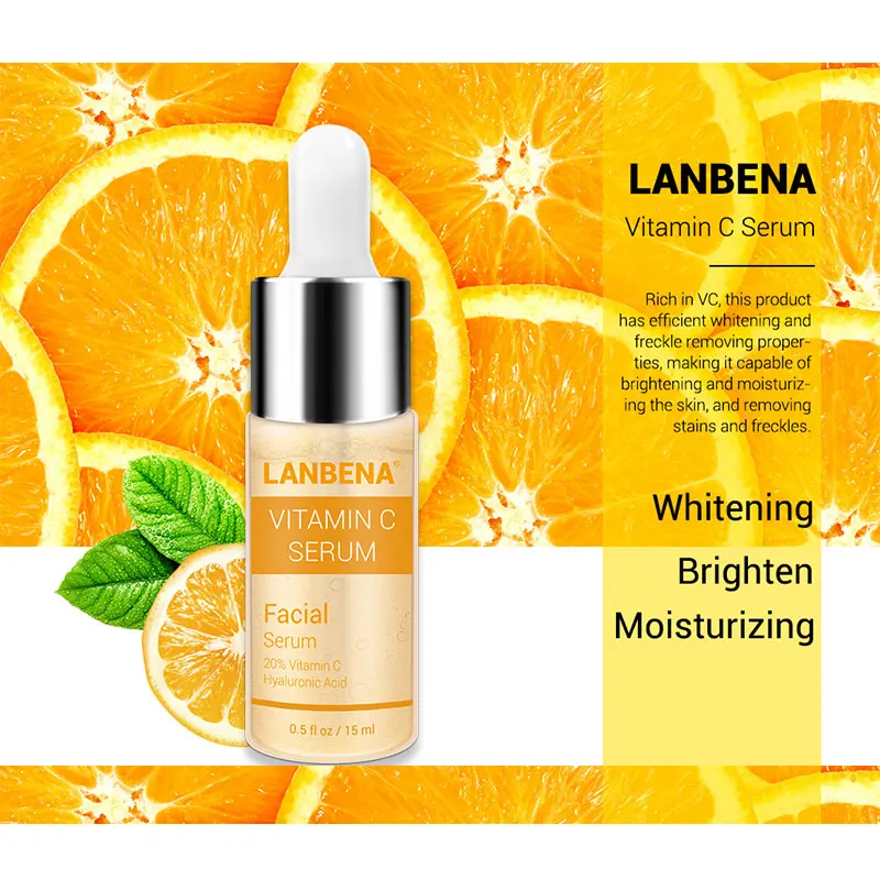 LANBENA Vitamin C Serum Hyaluronic Acid Whitening Face Serum Liquid Fade Dark Spots Remove Freckle Speckle Anti-Aging Skin Care LANBENA Vitamin C Serum Hyaluronic Acid Whitening Face Serum Liquid Fade Dark Spots Remove Freckle Speckle Anti-Aging Skin Care