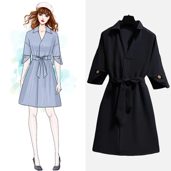

Summer Plus Size Women Cloth Girl Large Half Sleeve Mini A-Line V-Neck Office Women's Casual Dress