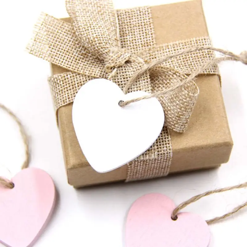 

10Pcs Hanging Wooden Heart Gift Labels Tags Christmas Tree Ornament Pendant Embellishment Wedding Party Decoration Art Craft DIY