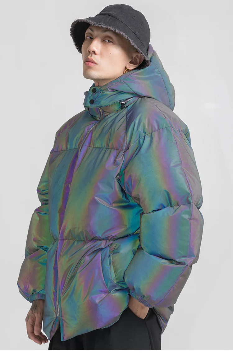 3M Светоотражающая куртка, куртка с капюшоном в стиле хип-хоп, Зимняя Толстая парка, ветровка, уличная одежда, теплые куртки, пальто Harajuku, верхняя одежда
