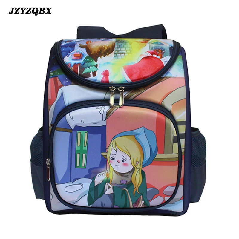 

The Little Match Girl School Bag Multi Pocket Backpack Children's School mochila School Backpack For Girls