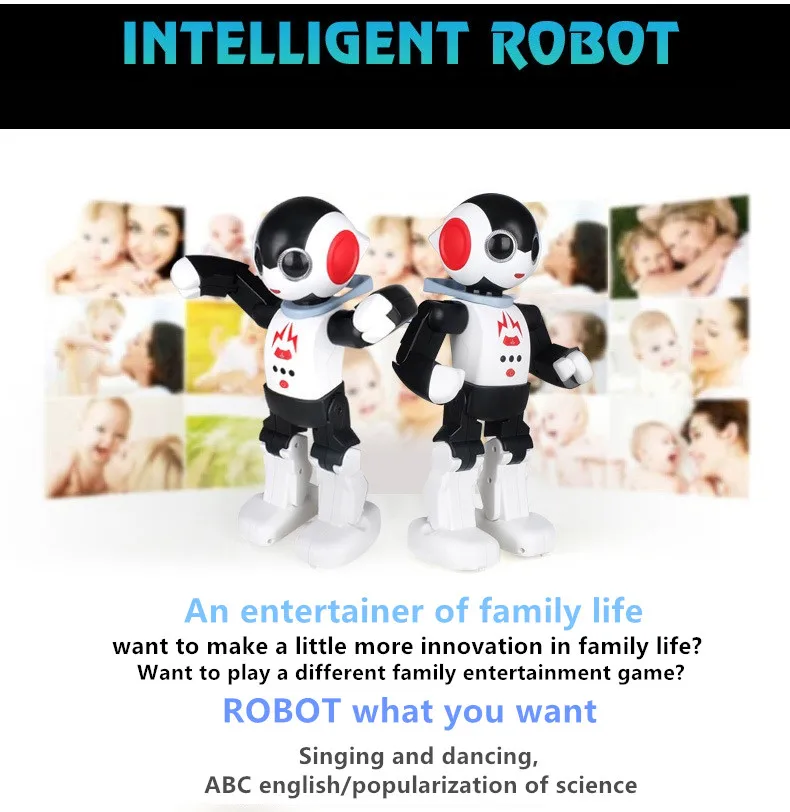 New Educational Toy intelligent smart RC robot 2.4G palm induction Voice intelligent walking dancing robot English Study Gift to