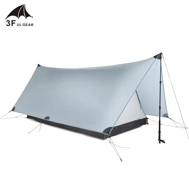 gray 3F UL GEAR Shanjing 2 человек наружная Сверхлегкая палатка для кемпинга 3 сезона профессиональная 20D Silnylon Бесшумная многофункциональная палатка - Цвет: gray