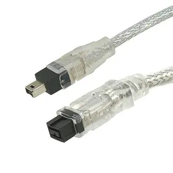 

Transparent IEEE1394B 9P Male TO 4P Male Cable IEEE 1394 Firewire 800 to Firewire 400 Cable