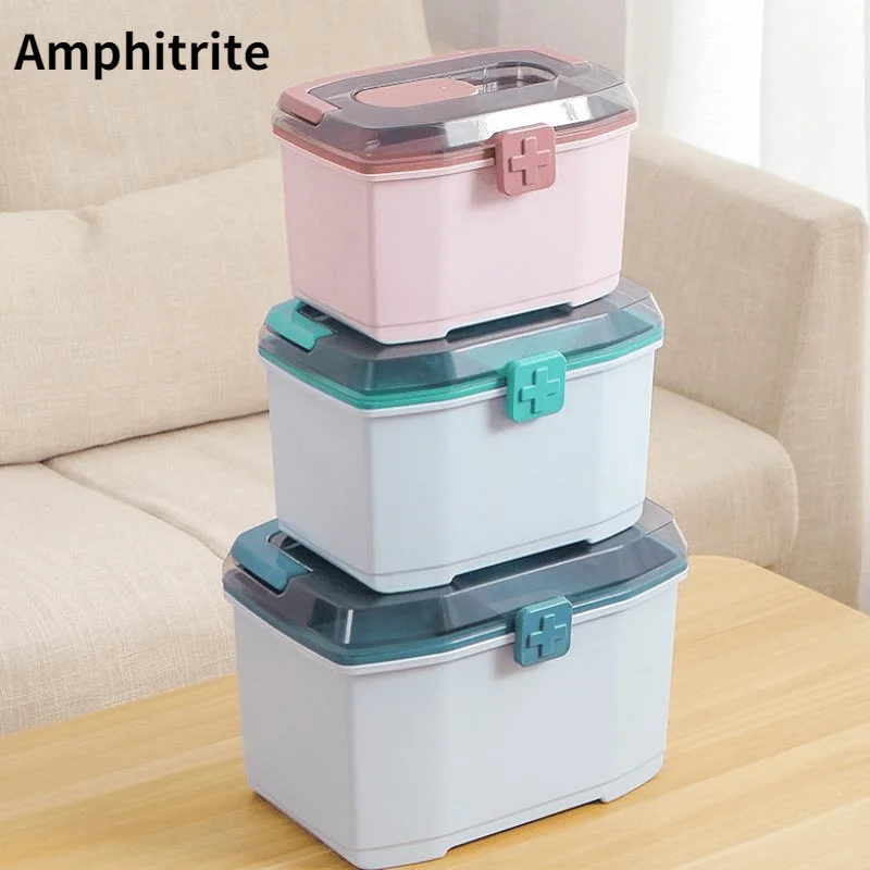 

Storage Box Portable Plastic Medicine Case Large Box For Storage Of Care With The House With Small Buckle Design Gift Boxes Best