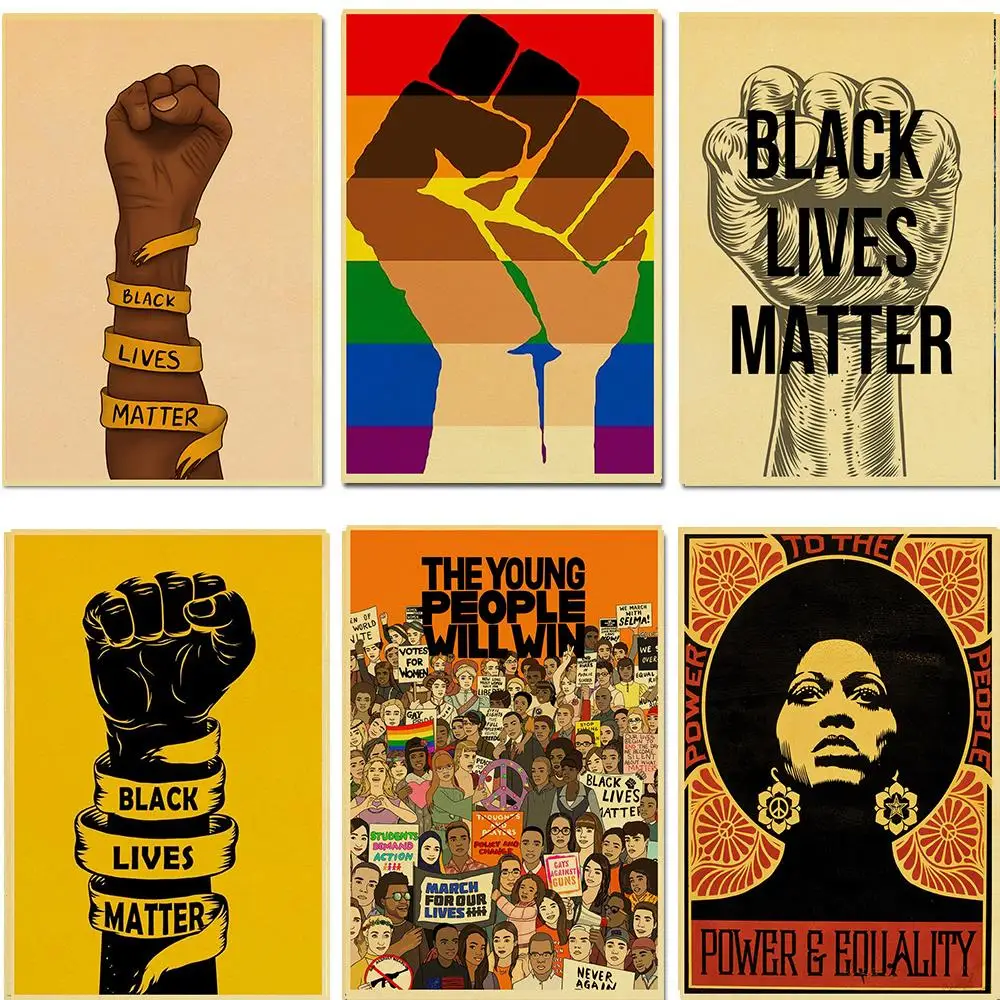 Black Lives Matter Retro Posters Art Movie Painting Kraft Paper Prints Home/ Room/Bar Decor Wall Stickers